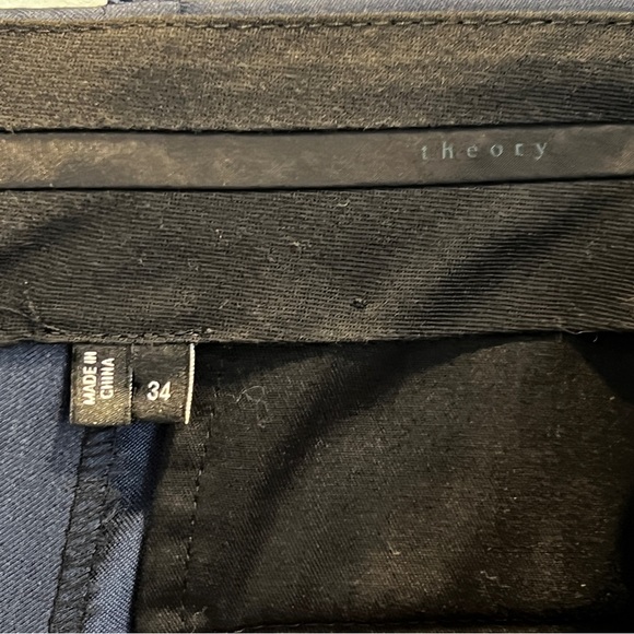 Theory Men’s Navy Virgin Wool Cashmere Dress Pants 34x31” Straight Leg - Picture 15 of 15